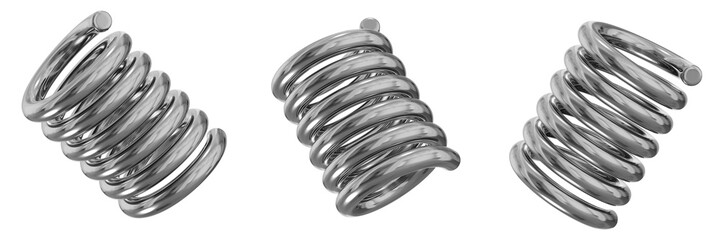 Poster - 3D Chrome Metallic Abstract Shape Objects, 3d rendering steel gradient shape design element, futuristic, shiny design