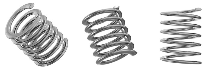 Poster - 3D Chrome Metallic Abstract Shape Objects, 3d rendering steel gradient shape design element, futuristic, shiny design