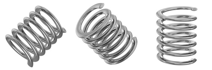 Poster - 3D Chrome Metallic Abstract Shape Objects, 3d rendering steel gradient shape design element, futuristic, shiny design