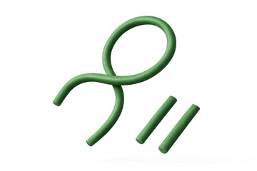 Fototapete - Abstract green wire form on transparent background, seamless loop concept