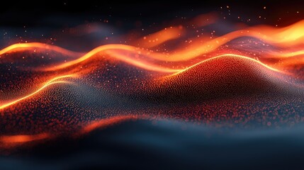 Aufkleber - Abstract design of flowing, fiery particles.