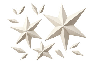 Poster - A group of stars isolated on a transparent background, beige tone, detailed