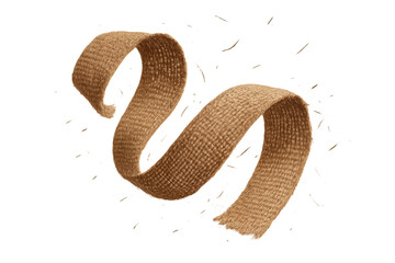 Poster - Jute ribbon spiral isolated on transparent background, decorative element, craft