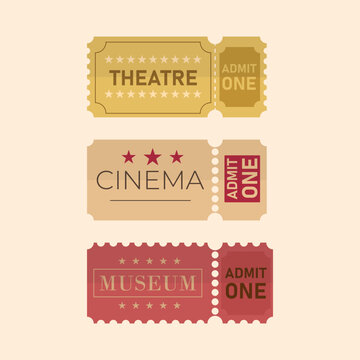 Ticket Icon Set Vector Design.