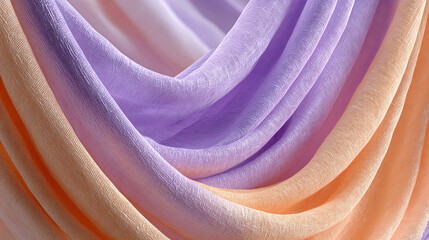Poster - Close up of draped fabric in shades of peach lavender and light pink
