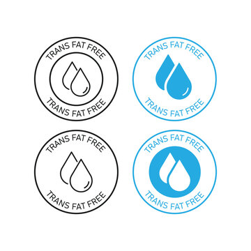 Trans Fat Free Badge Icon Set Vector Design.