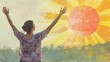© arif - Woman raised arms sunshine