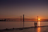 Sunsetting behind the Forth Road Bridges, Scotland
