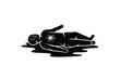 © AliRazaSafdar - Man shot dead icon vector in black color with white background.