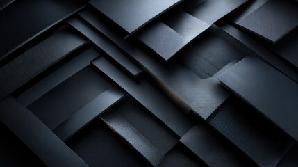Poster - Richly layered black surfaces interact dynamically, forming a sleek pattern that highlights the beauty of minimalist design, capturing viewer attention in a striking manner.