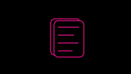 Aufkleber - Glowing duplicate file transport button icon on black background for web and technology design