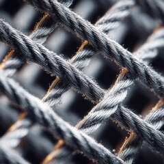Poster - Intricate details of a cable sleeve mesh showcasing sharp textures and patterns in mesmerizing focus under soft lighting