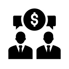 Poster - business meeting money discussion silhouette on transparent background for web and graphic design