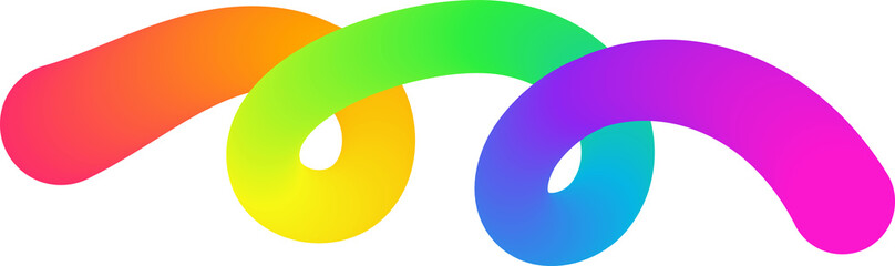 Poster - Color gradient line. Abstract wavy shape. Curved rainbow spiral element. Dynamic squiggle fluid gradation stroke for poster and banner design.