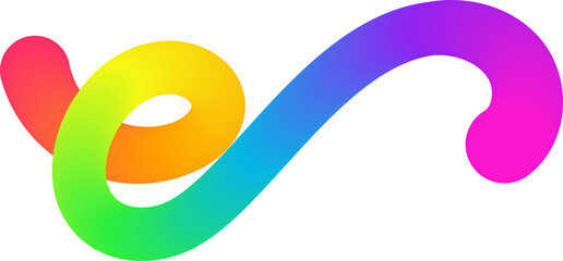 Poster - Color gradient line. Abstract wavy shape. Curved rainbow spiral element. Dynamic squiggle fluid gradation stroke for poster and banner design.