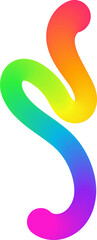 Poster - Color gradient line. Abstract wavy shape. Curved rainbow spiral element. Dynamic squiggle fluid gradation stroke for poster and banner design.