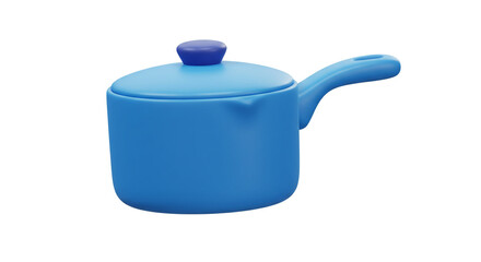 Aufkleber - A blue pot with a lid and handle sitting on a white surface in a studio shot with soft lighting