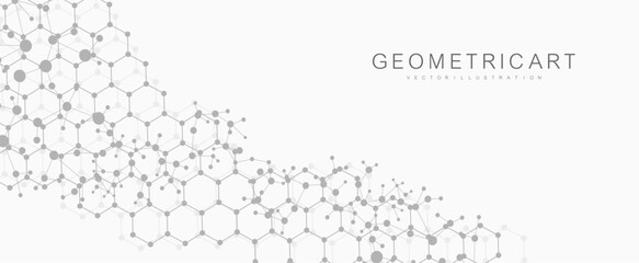 Wall Mural - structure molecule and communication dna, atom, neurons. science concept for your design. connected 