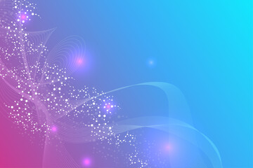 Poster - Structure molecule and communication. Dna, atom, neurons. Scientific concept for your design. Connected lines with dots. Medical, technology, chemistry, science background. Vector illustration.