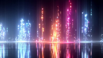 Aufkleber - Colorful light streak glow with vibrant reflections create dynamic abstract digital background full of energy and motion in smooth glowing surface