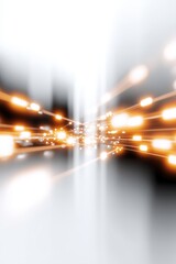 Poster - Abstract light streaks with orange and white glowing lines in motion