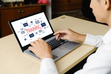 Poster - E-learning website with sofware for student to study online on the internet network snugly