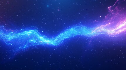 Wall Mural - Vibrant cosmic energy flow in nebula with starry sky background