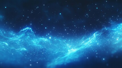Wall Mural - Cosmic blue nebula and stars in outer space galaxy landscape