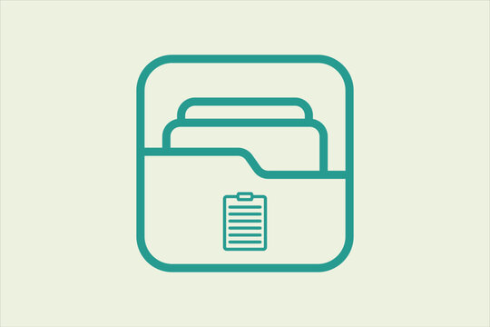 Paste Folder icon. icon related to UI elements. suitable for web site, app, user interfaces,element, printable etc. line icon style. simple vector design editable