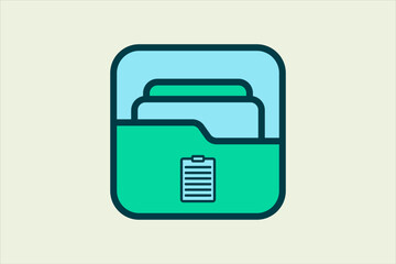 Poster - Paste Folder icon. icon related to UI elements. suitable for web site, app, user interfaces,element, printable etc. flat line icon style. simple vector design editable