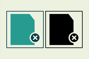 Poster - Delete File icon. icon related to UI elements. suitable for web site, app, user interfaces,element, printable etc. solid icon style. simple vector design editable