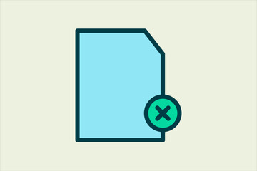 Poster - Delete File icon. icon related to UI elements. suitable for web site, app, user interfaces,element, printable etc. flat line icon style. simple vector design editable