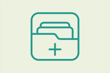 Poster - Add Folder icon. icon related to UI elements. suitable for web site, app, user interfaces,element, printable etc. line icon style. simple vector design editable