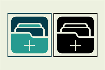 Poster - Add Folder icon. icon related to UI elements. suitable for web site, app, user interfaces,element, printable etc. solid icon style. simple vector design editable