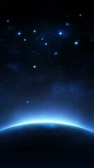 Wall Mural - night sky with constellations above a glowing horizon
