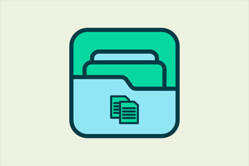 Poster - Copy Folder icon. icon related to UI elements. suitable for web site, app, user interfaces,element, printable etc. flat line icon style. simple vector design editable