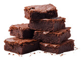 Delicious chocolate brownies stacked, rich, fudgy, and homemade with a glossy top. Perfect for desserts and sweet treats.