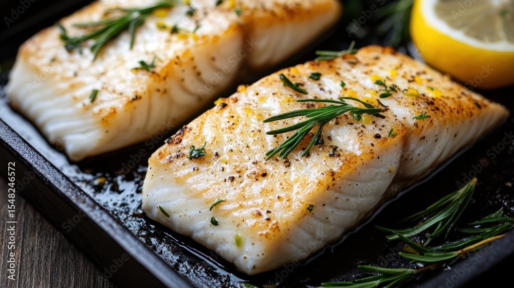 Flaky Fish Filet Tender, flaky fish fillets are perfectly grilled to golden perfection ...