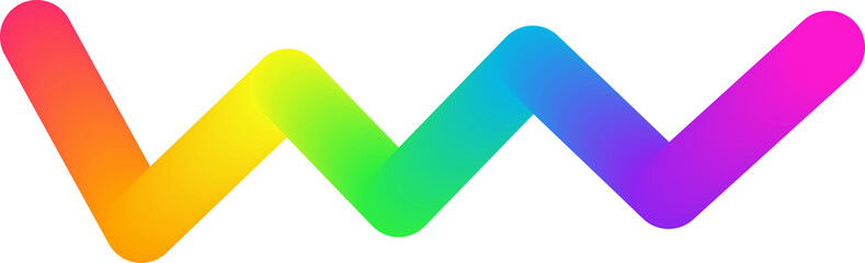 Poster - Color gradient abstract shape. Wavy curved rainbow ribbon. Neon colors geometric design element. Dynamic squiggle and fluid figure.