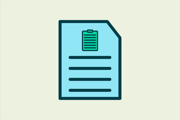 Fototapete - Paste Document icon. icon related to UI elements. suitable for web site, app, user interfaces,element, printable etc. flat line icon style. simple vector design editable