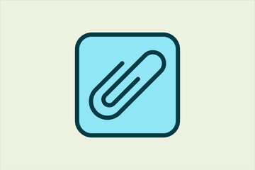 Fototapete - Attachment icon. icon related to UI elements. suitable for web site, app, user interfaces,element, printable etc. flat line icon style. simple vector design editable