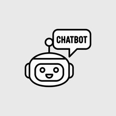 Poster - Chatbot icon vector design, Technology and AI concept sign symbol