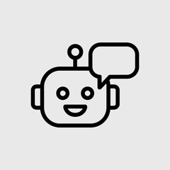 Poster - Chatbot icon vector design, Technology and AI concept sign symbol