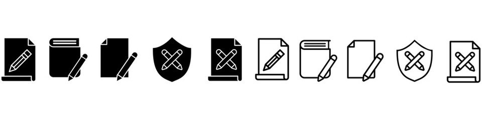 Fototapete - Notebook icon vector set. Note illustration sign collection. Diary symbol. Copywriting web icons.