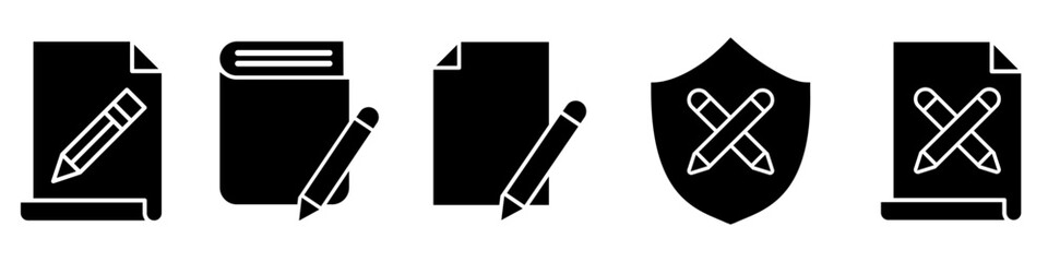 Fototapete - Notebook icon vector set. Note illustration sign collection. Diary symbol. Copywriting web icons.