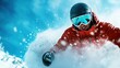 © Larisa AI - A dynamic snowboarder enjoys an exhilarating ride down a snowy slope, showcasing skill and passion for the winter sport against a stunning background.