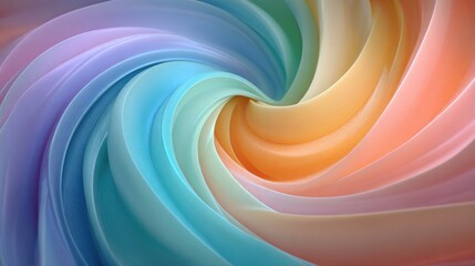 Poster - Vivid swirl pattern showcases a blend of pastel colors, creating a harmonious gradient effect. The flowing design evokes a sense of tranquility and creativity.