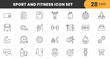 © MSTJone - Fitness and sport - thin line editable stroke icon set. outline vector collection. simple web symbols.