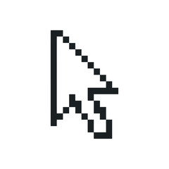 Fototapete - Pixelated cursor icon in black and white