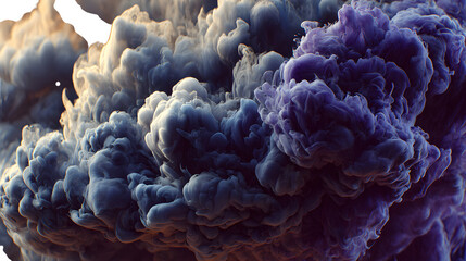 Poster - Abstract image of swirling purple and blue ink creating a dynamic and vibrant texture isolated on transparent background